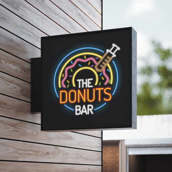 Mockup donuts bar logo